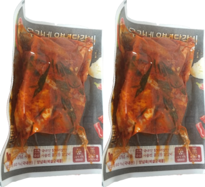 유가네 닭갈비 국내산, 2개, 250g