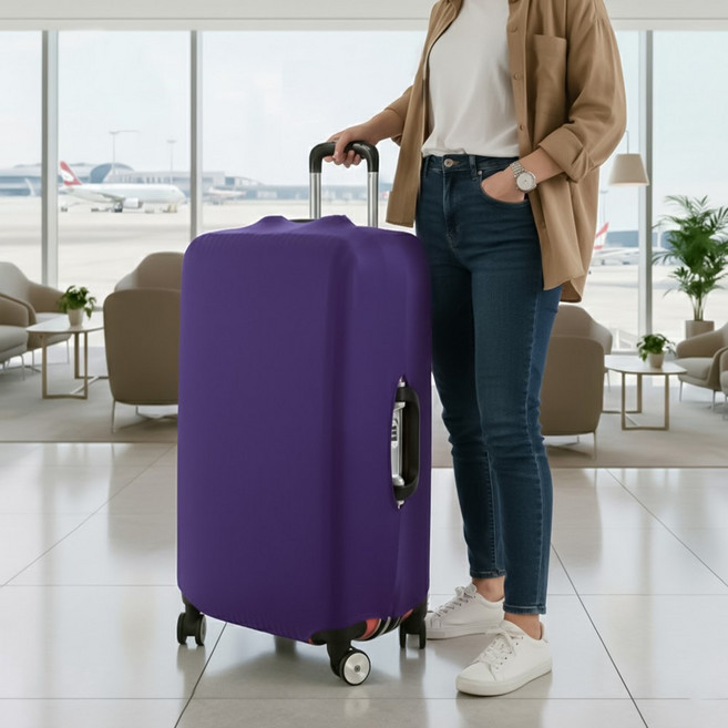딜릭스 스판 29 30 32인치 대형 여행용 캐리어 보호 커버 퍼플