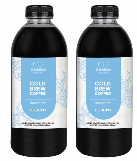 [캔두커피] 콜드브루 원액 에디오피아 프리미엄 더치커피, 1개, 1개입, 1L