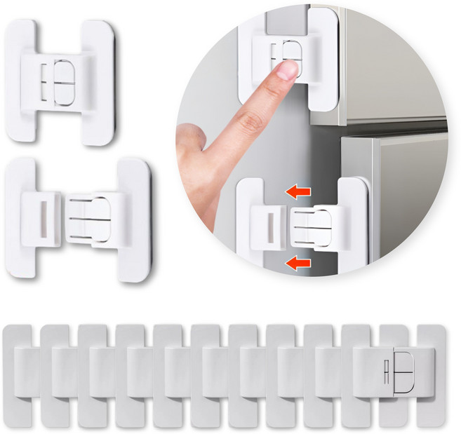 쿠시드 고급 손끼임방지 서랍 잠금장치 홀더 10P 세트