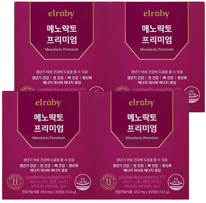 [휴온스N 공식] 메노락토 프리미엄 갱년기 유산균 yt1 1개월분, 30정, 4박스