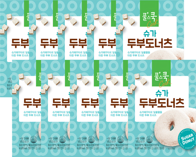 풀스쿡 슈가 두부도너츠, 45g, 10개