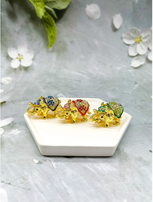 가지와나무 미니 코끼리 장식 보석함 인테리어 소품 미니어쳐, 1.레드