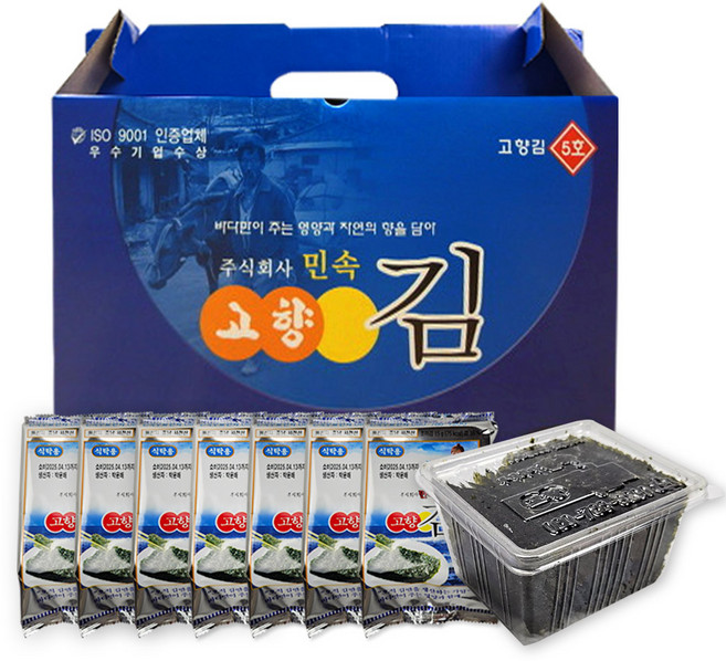 [당일출고] 국내산 민속 고향김 5호 15gX8(1세트) 선물세트 조미김 도시락김, 1세트