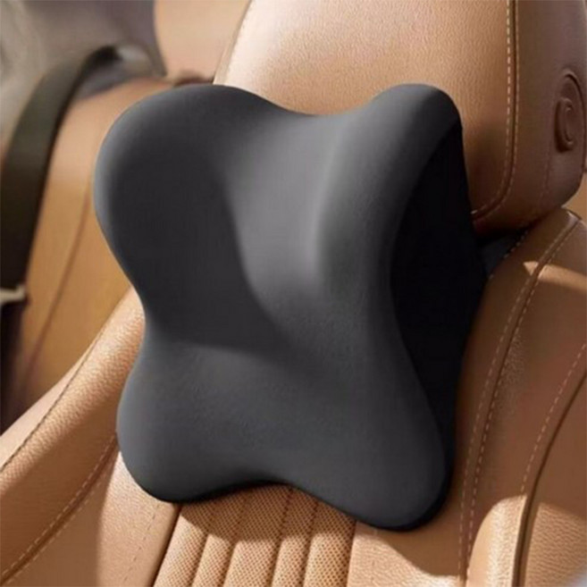 오토픽스 차량용목쿠션 목베개 메모리폼 헤드레스트, 모던 블랙, 2개