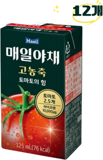 매일유업 매일야채 고농축 토마토의 힘, 125ml, 12개
