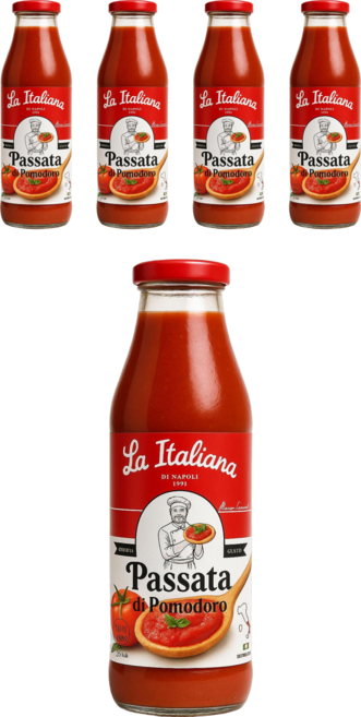 라 이탈리아나 나폴리 100% 무설탕 토마토 퓨레, 690g, 5개