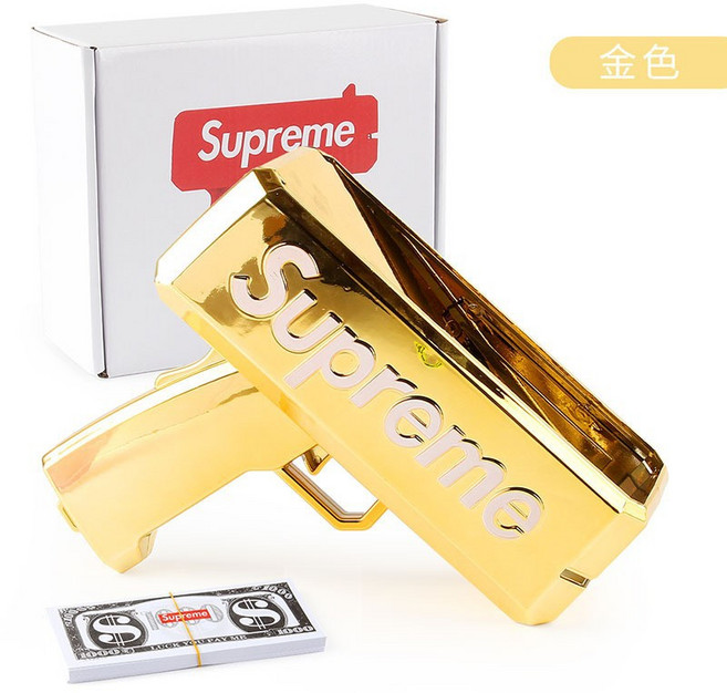 電動噴錢槍 美金噴射吐錢槍玩具, 1個, 亮光金色印字 387.2克:如圖所示
