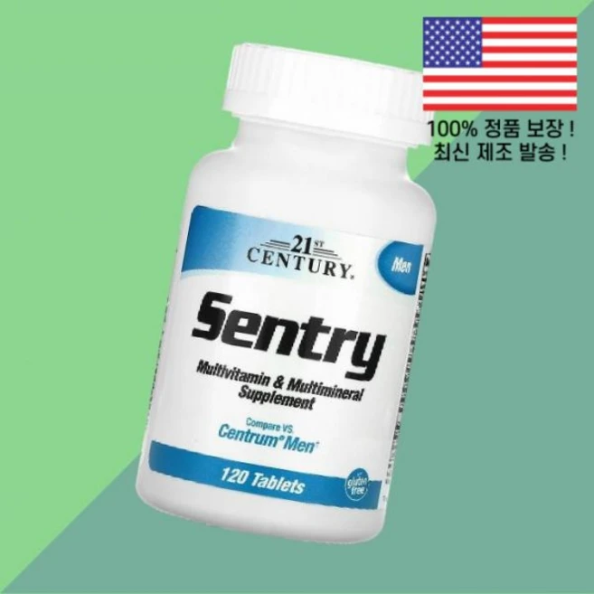 21센츄리 센트리 맨 종합비타민 멀티비타민 종합 미네랄 120정 Sentry Men Multivitamin Multimineral Supplement 120 Tablets, 남성, 1 - 쿠팡