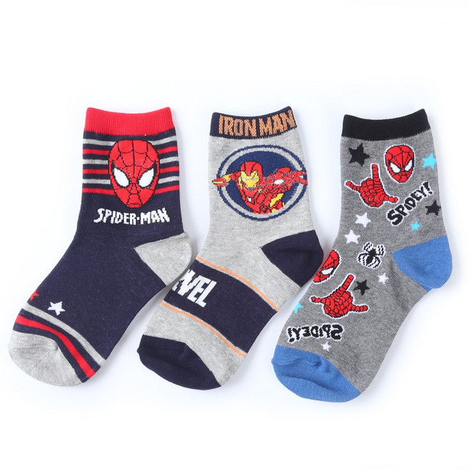 마블 스파이디중목3족 아동양말