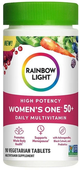 (90정) Rainbow Light 하이 포텐시 우먼스 원 50+ 데일리 멀티비타민 미국 (해외직배송), 90정, 1개 - 쿠팡