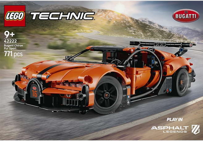 레고 테크닉 Bugatti Chiron Pur Sport 하이퍼카 42222, 혼합색상, 1개