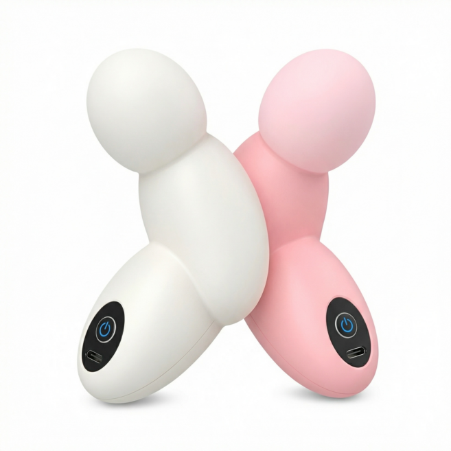 Roybro 휴대용 진동기 핸디 마사지기 미니 소형 안마기 목 다리 전신 근막 이완 마사지건, 화이트