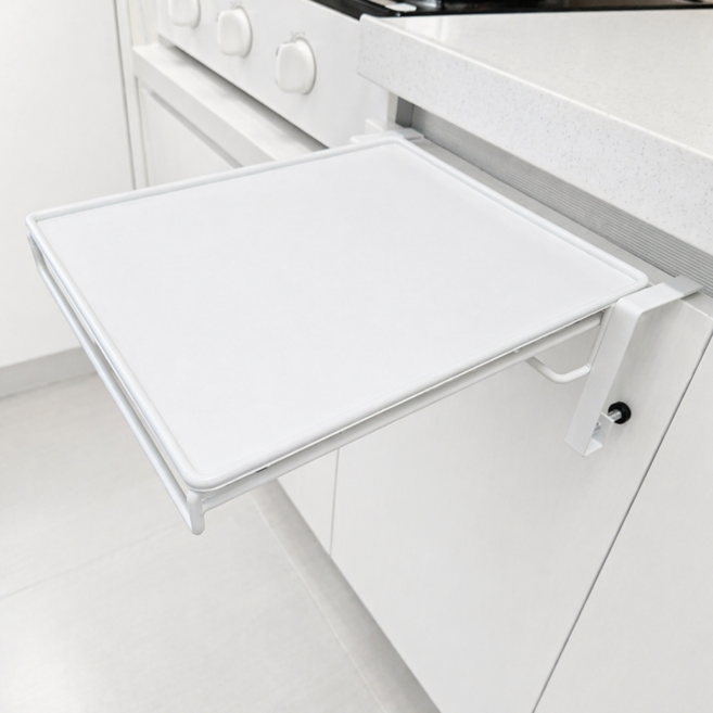 구월스 무타공 행주걸이 주방 보조 조리대 접이식 테이블 선반, 1개