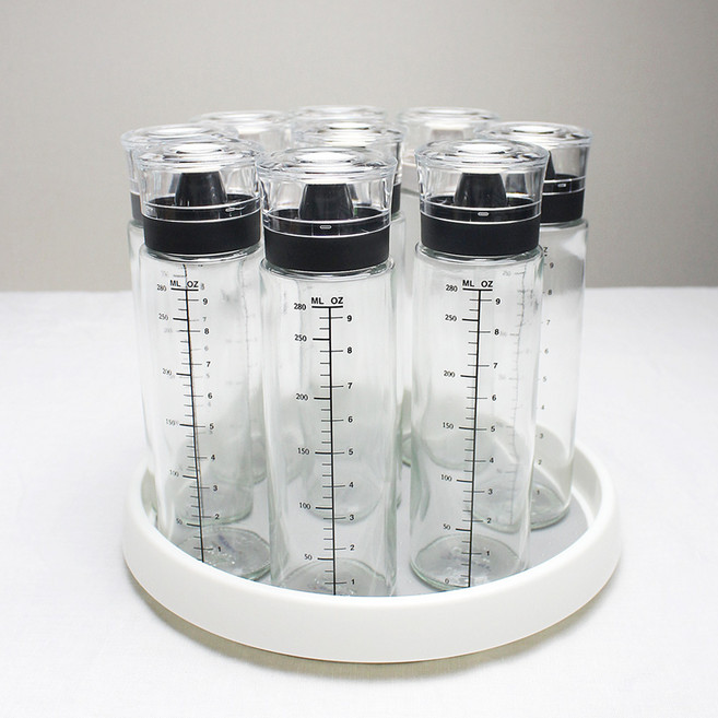 키텐실 시노글라스 오일병 논슬립회전트레이 양념통정리대 선반, 1개