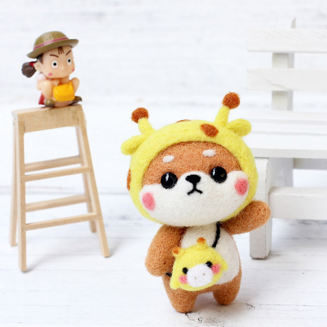 양모펠트 DIY키트 니들펠트 인형 공예 만들기 애착인형, 1개