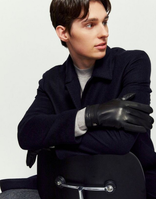 [백화점 정품] 닥스 ACC [] [스테디셀러] [퍼안감] 블랙 로고장식 양가죽 남성 장갑 WCGV4F105BK