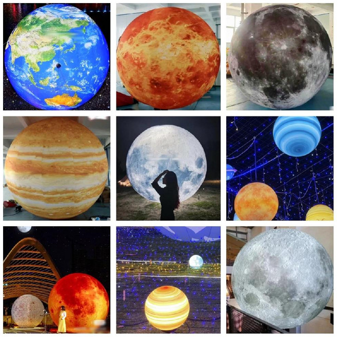 에어 지구 장식 인테리어 조형물 보름달 무드등 행사 풍선, 3m 팽창식 달