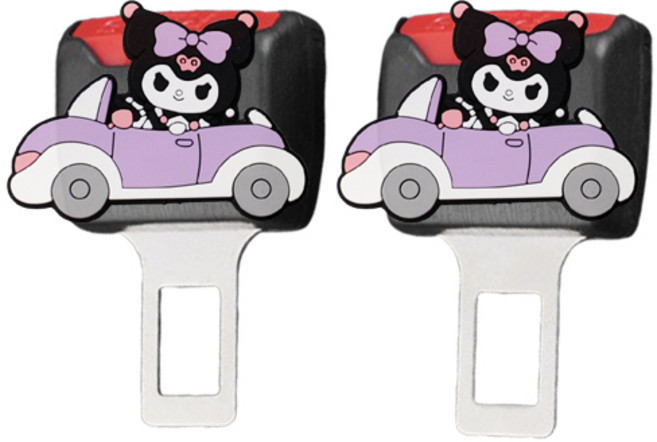 귀여운 캐릭터 자동차 안전벨트 클립, 07. 자동차 탄-쿠로미, 1세트