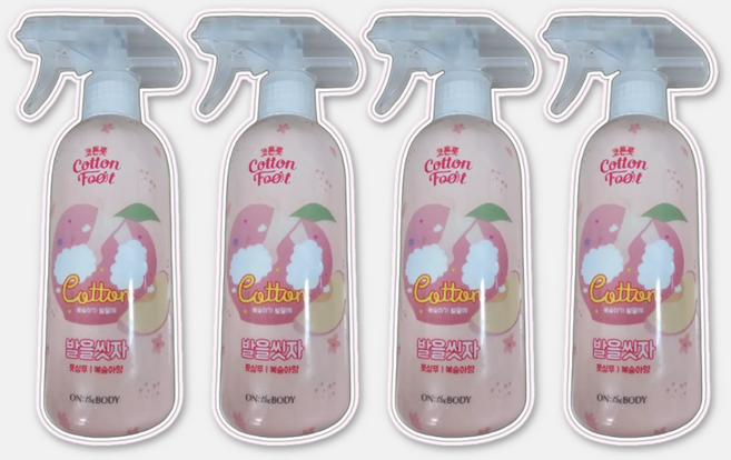 온더바디 발을씻자 복숭아향 385ml 4개, 1개입