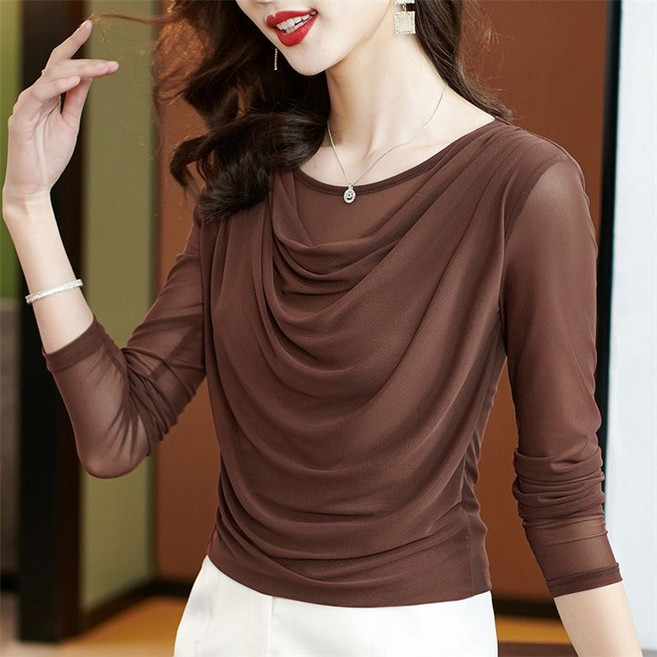 자칠 여성용 긴팔 댄스복 요가 펀칭 디자인 무용복