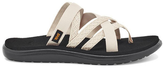 Teva Voya Zillesa 女 運動涼鞋 拖鞋 水鞋 交叉織帶 舒適, 米黑, 26 cm