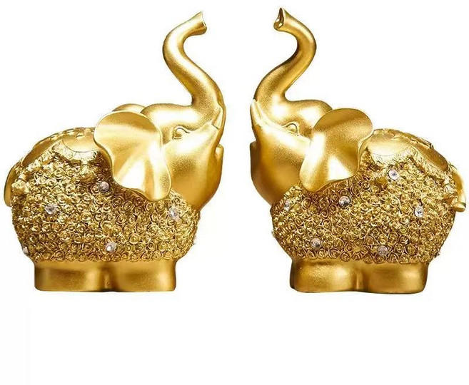 황금 코끼리 풍수 인테리어 장식품 돈 들어오는 집들이 개업 선물 소품, 골드