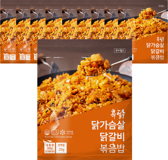 흑닭 닭갈비 닭가슴살 볶음밥, 10개, 300g