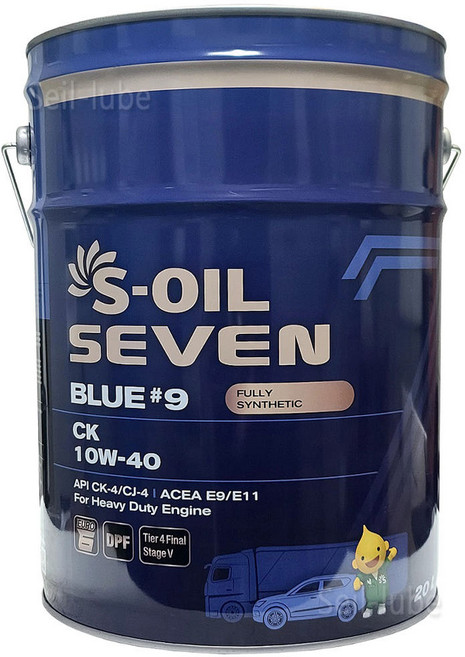 에스오일 세븐 블루 9 CK 10W40 20L DPF 유로6 TIER-4 100% 합성 디젤 엔진오일, 1개