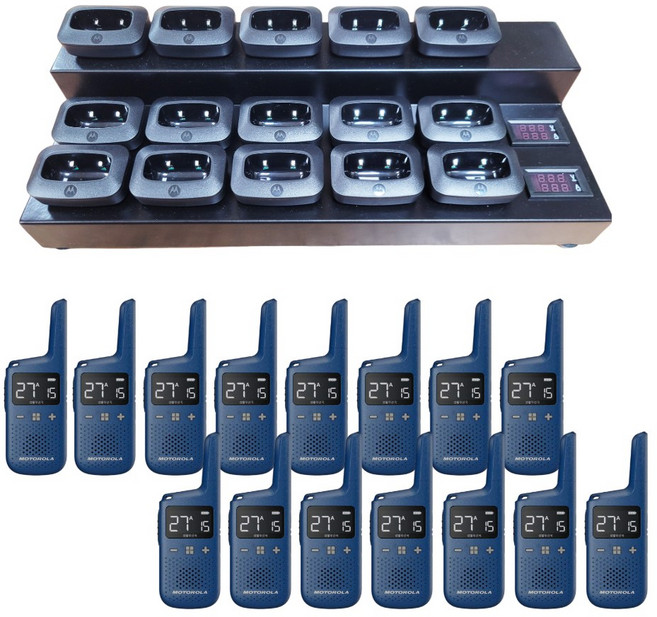 모토로라 2025 신제품 디지털 생활무전기 T39D 블루 15대+15구 멀티충전기, 1개