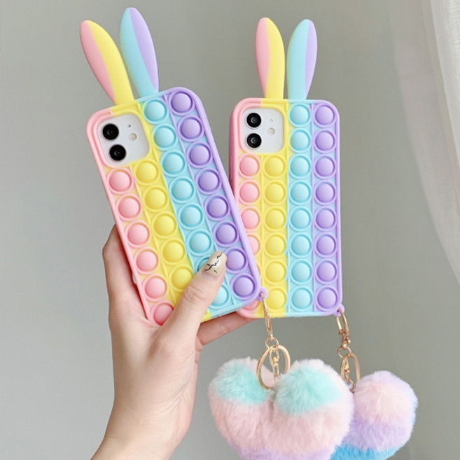 아이폰SE3 SE2 XR XS 맥스 X 8 7 6 플러스 레빗 팝잇 키링 실리콘 케이스