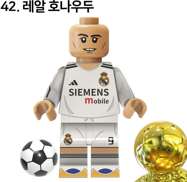 핸드브릭 팩토리 커스텀 미니브릭 피규어 축구선수 피파 싸커 플레이어 호환 블록호환, 42. 레알 호나우두