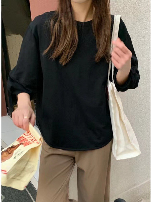 StephenieX 寬鬆七分袖素T