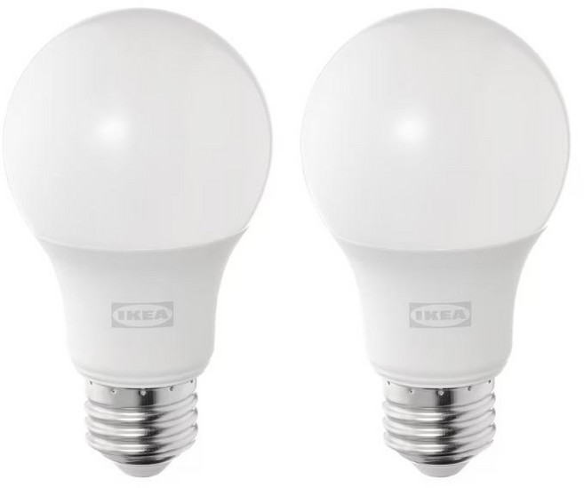 IKEA 이케아 RYET 뤼에트 LED 전구 2개세트 E26 600루멘 구형 오팔화이트색상 804.267.73 인테리어조명, 2개