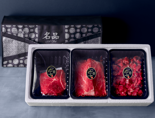 1++ 투쁠 최고급 프리미엄 한우선물세트 1.2kg(산적 400g+불고기 400g+양지국거리 400g) 명절선물세트, 1개