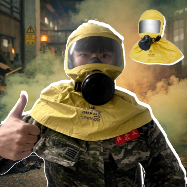 화생방방독면 KSM6685 화학적 생물학적 방사능 대피 마스크 민방위훈련 정화통, 1개