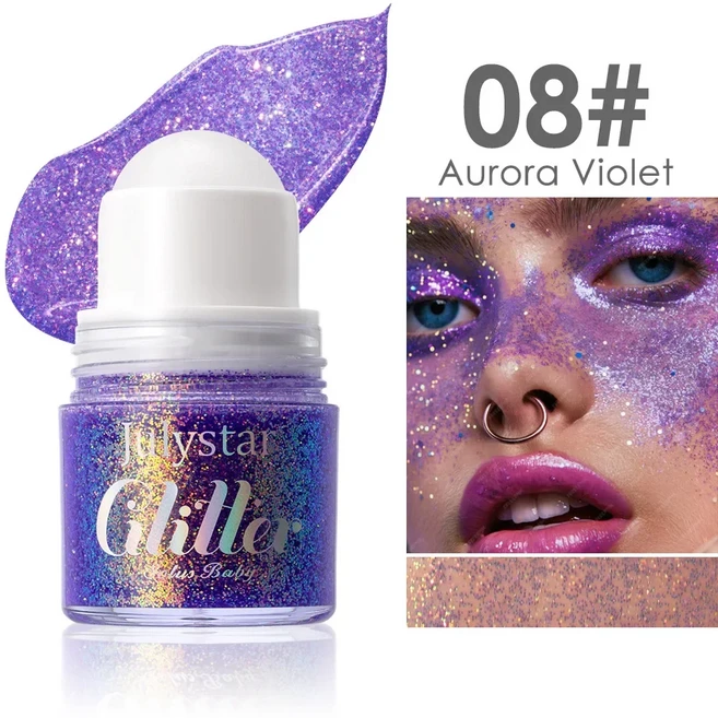 롤링 스팽글 글리터 젤 페이스 바디 페인팅 샤인 리퀴드 그린 화이트 펄 글로스 아이섀도우 브라이트닝 무, 06 08