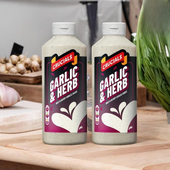 영국 크루셜스 크리미 허브 마늘 소스 500ml x2팩 디핑 드레싱, 2개