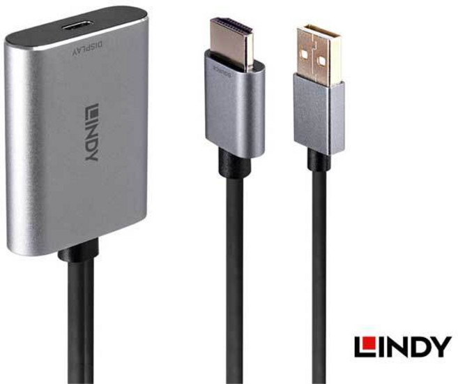 LINDY 林帝 43347 主動式 HDMI 2.0 轉 Type-C 轉換器, 1個