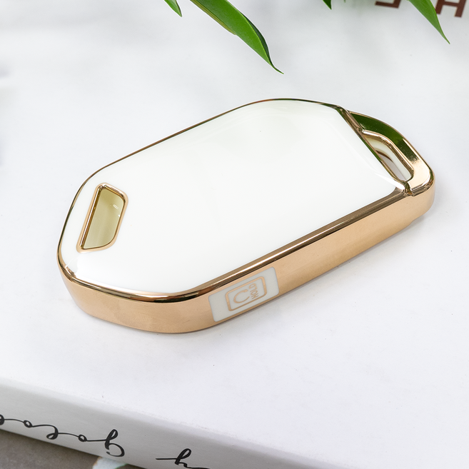 바이어블 기아 호환 자동차 tpu 스마트키 키케이스 키홀더, 기아 5버튼 TA70_화이트골드