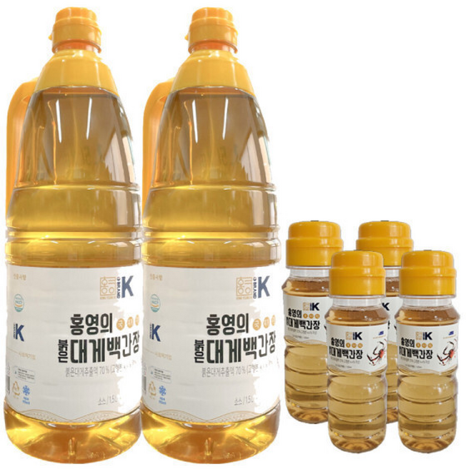 홍영의 붉은 대게 백간장 맑고 투명한 홍게간장 백간장100m 증, 1.5L, 2개
