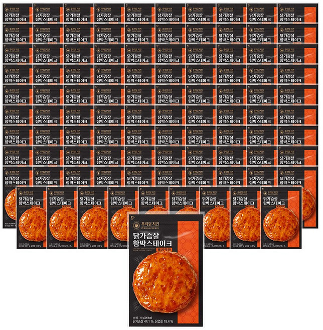[무료배송/당일출고] 푸라닭 닭가슴살 함박스테이크 매콤악마, 100g, 100개