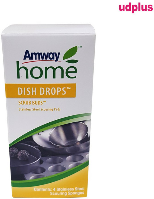 암웨이 디쉬 드랍스 스크럽버즈 스테인레스 스틸 수세미, 4개입, 1개