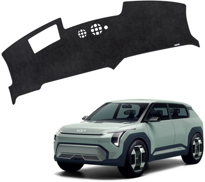 EV3 DUB 논슬립 벨벳 대쉬보드커버, 24년7월~/HUD무/센터유/KK289, 블랙