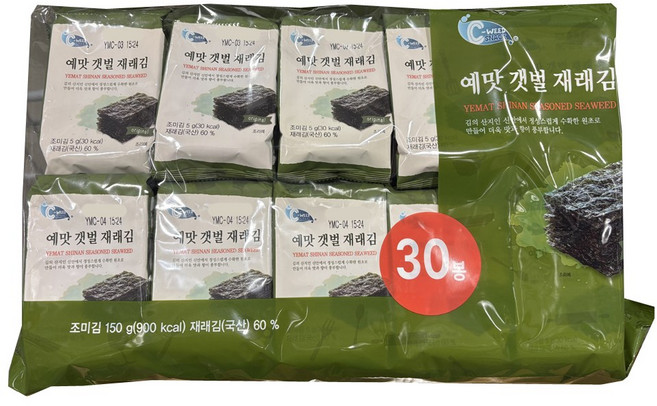 코스트코 C-WEED 씨위드 예맛 갯벌 재래김 (5G X 30봉) /조미김, 1개, 150g