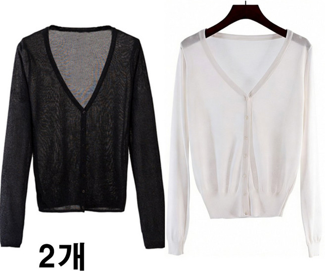 차쿠 1+1 여성 봄 여름 통풍 니트 가디건 자외선 차단 간절기 가디건 중년 빅사이즈 래쉬가드