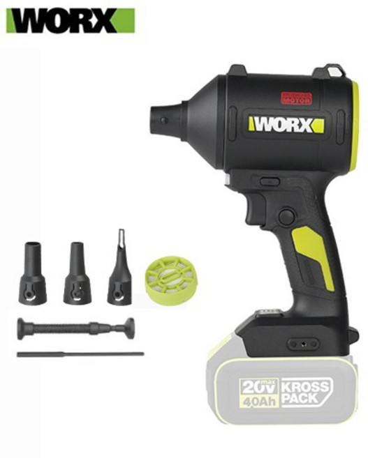 WORX 충전 더스트건 베어툴 20V BL WU093.9, 1개