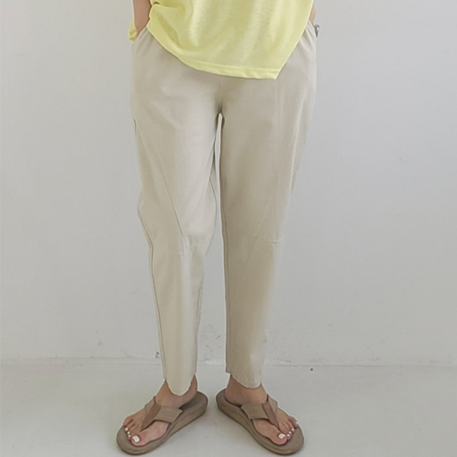 애플망고옷장 넉넉사이즈 허리밴딩 695 스판배기 면바지 팬츠 여름 간절기 팬츠