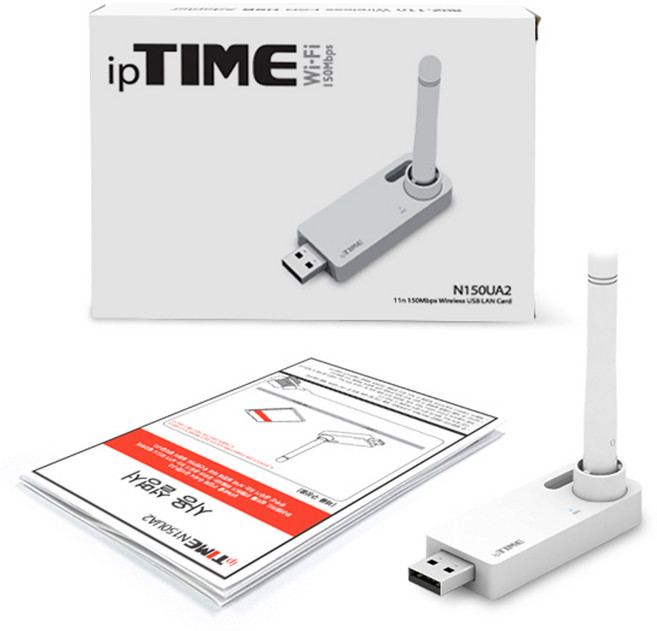 IPTIME N150UA2 USB 2.0 무선 랜카드 와이파이 노트북 PC 외장