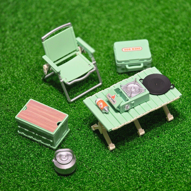 DIY 조립 미니어처 캠핑 용품 만들기 세트, 민트